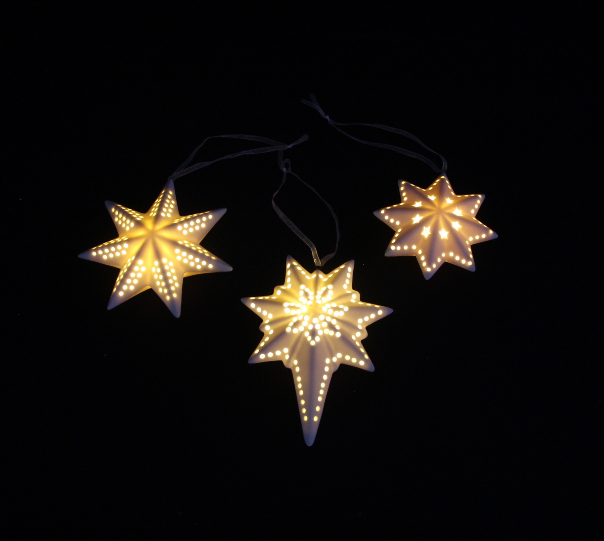 LED-Hänger "White", 3er Set  im Frank Flechtwaren Online Shop für Baumschmuck kaufen