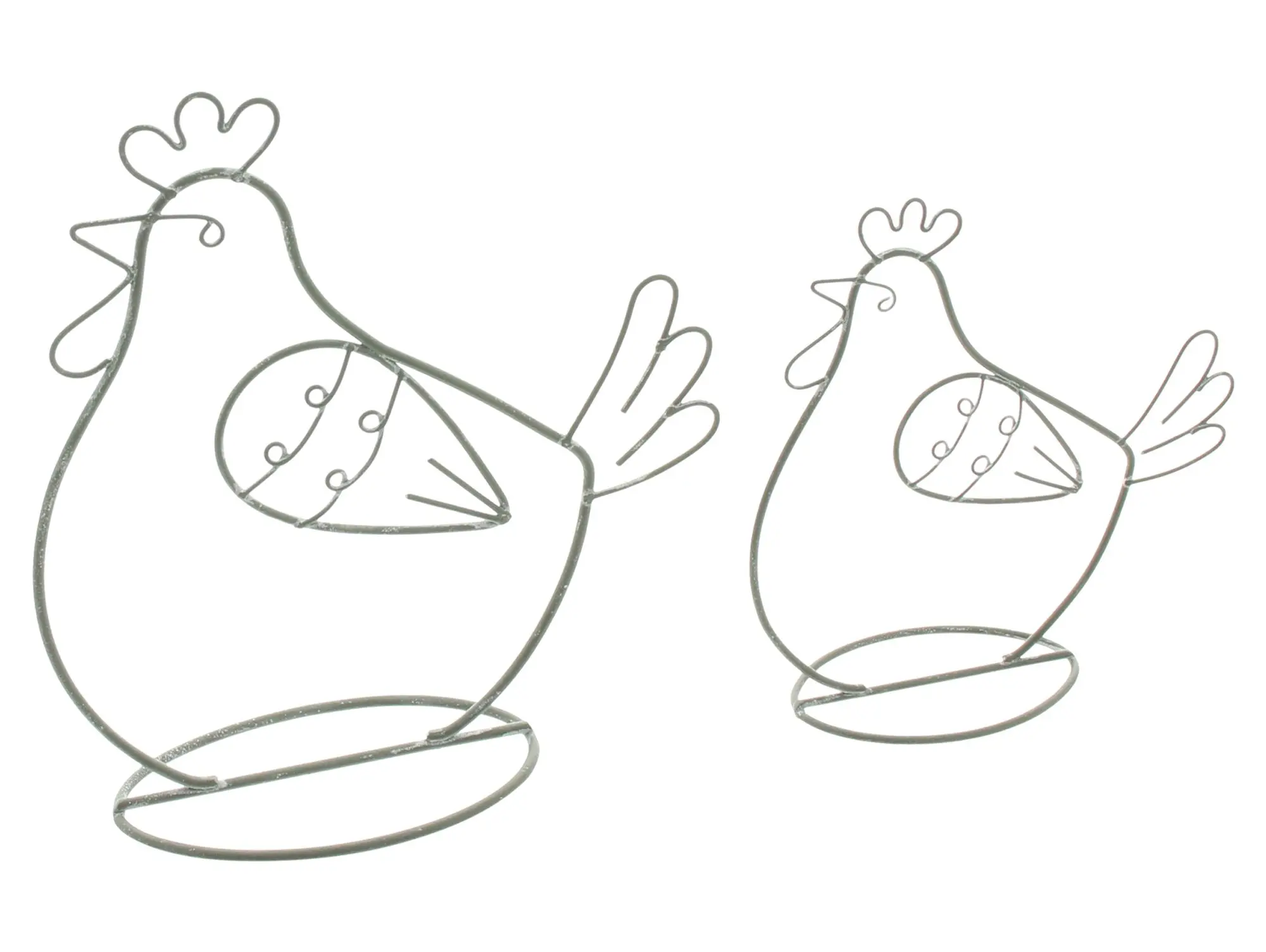 Metalldeko "Huhn", 2er Set  im Frank Flechtwaren Online Shop für Ostern kaufen