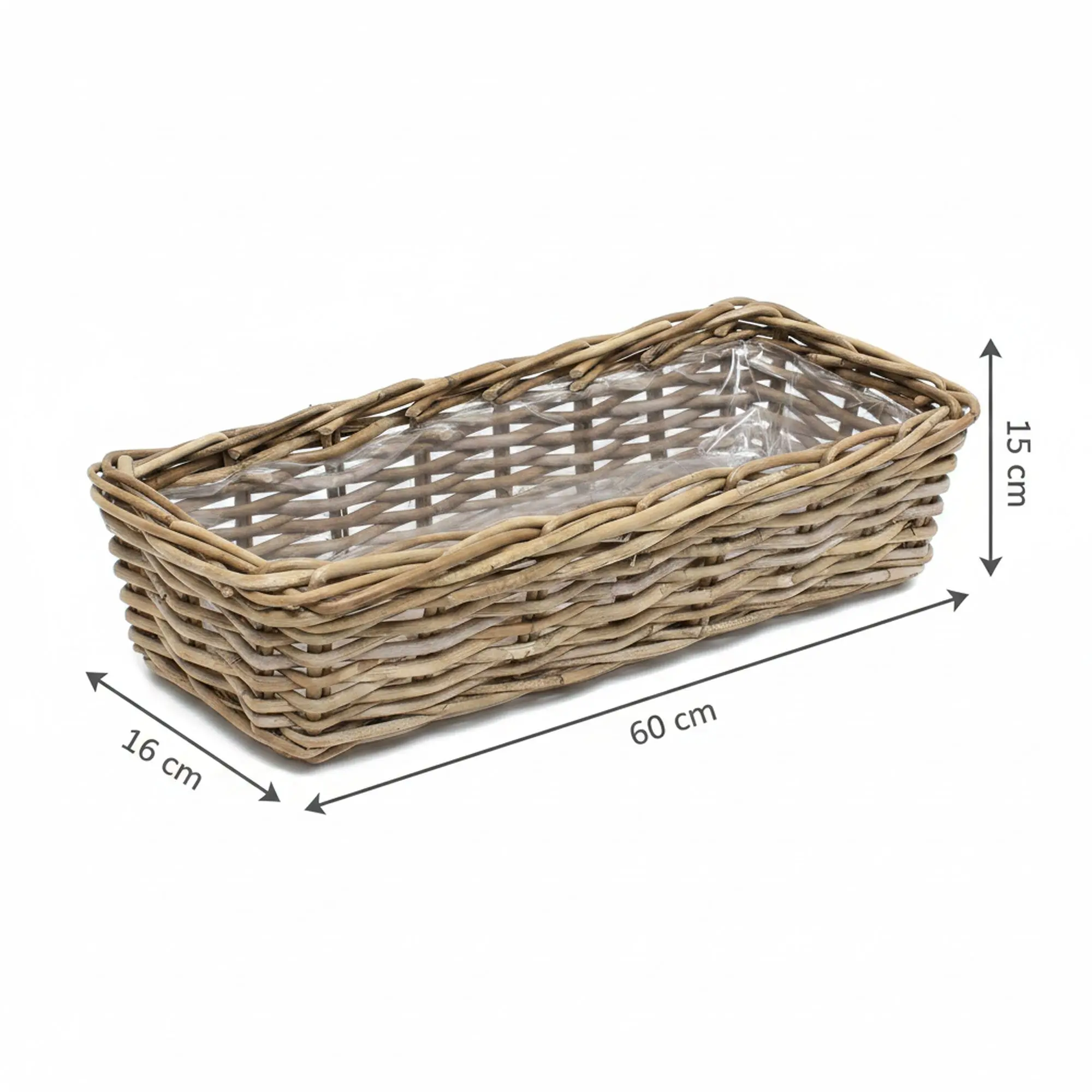 Pflanzkasten "Rattan", groß  im Frank Flechtwaren Online Shop für Pflanzkörbe kaufen