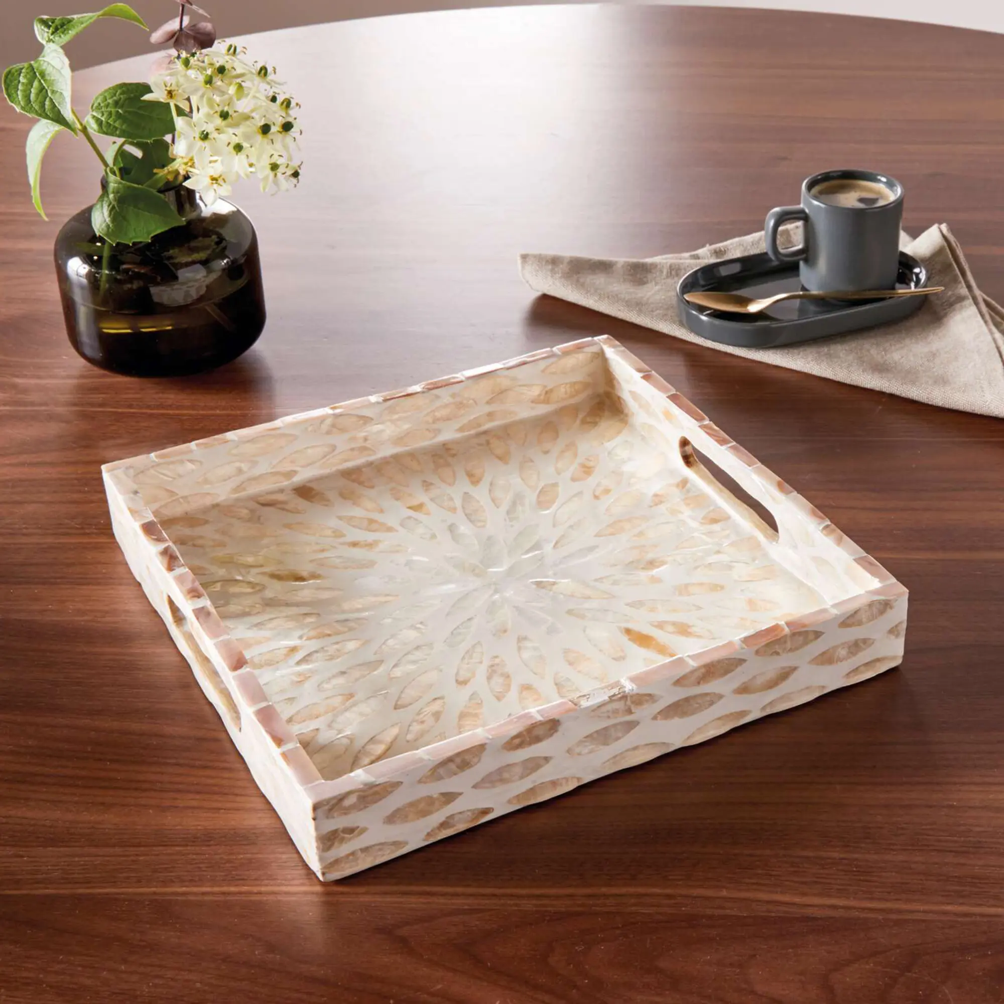 Tablett "Capiz"  im Frank Flechtwaren Online Shop kaufen