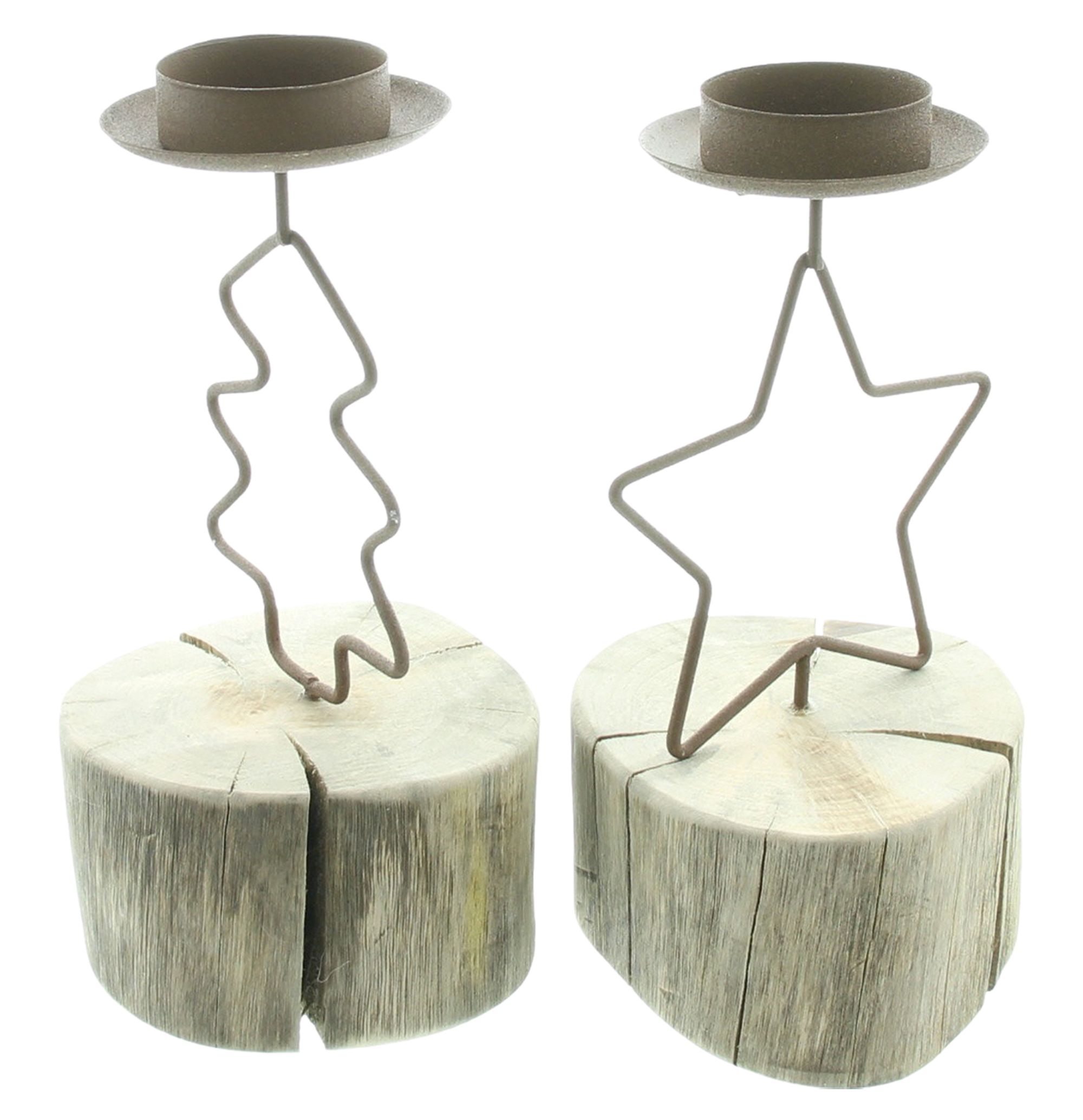 Teelichthalter "Weihnachtszeit", 2er Set  im Frank Flechtwaren Online Shop für Weihnachten kaufen