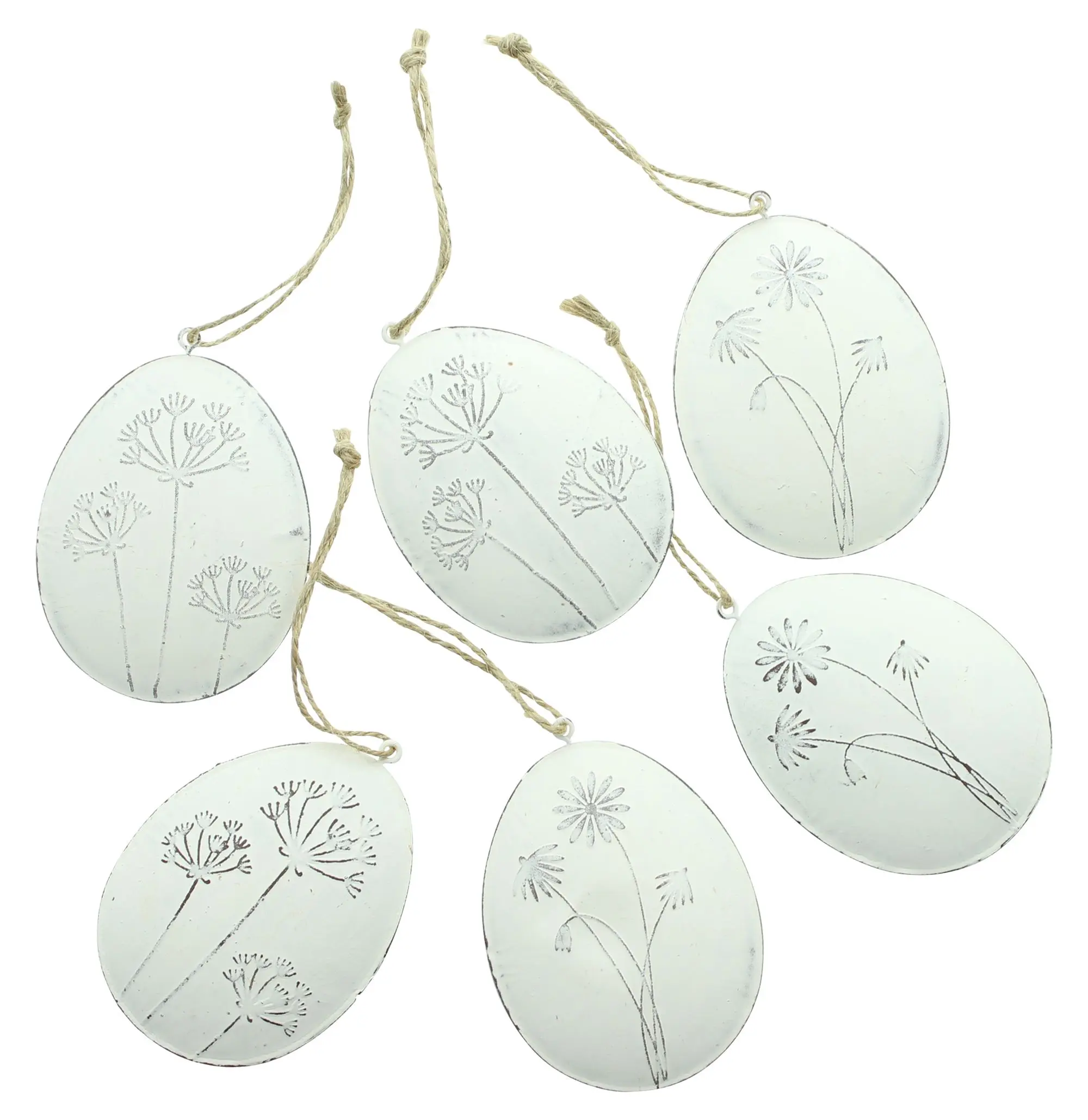 Hänger "Ei mit Blüten", 4er Set  im Frank Flechtwaren Online Shop für Österliche Dekohänger kaufen