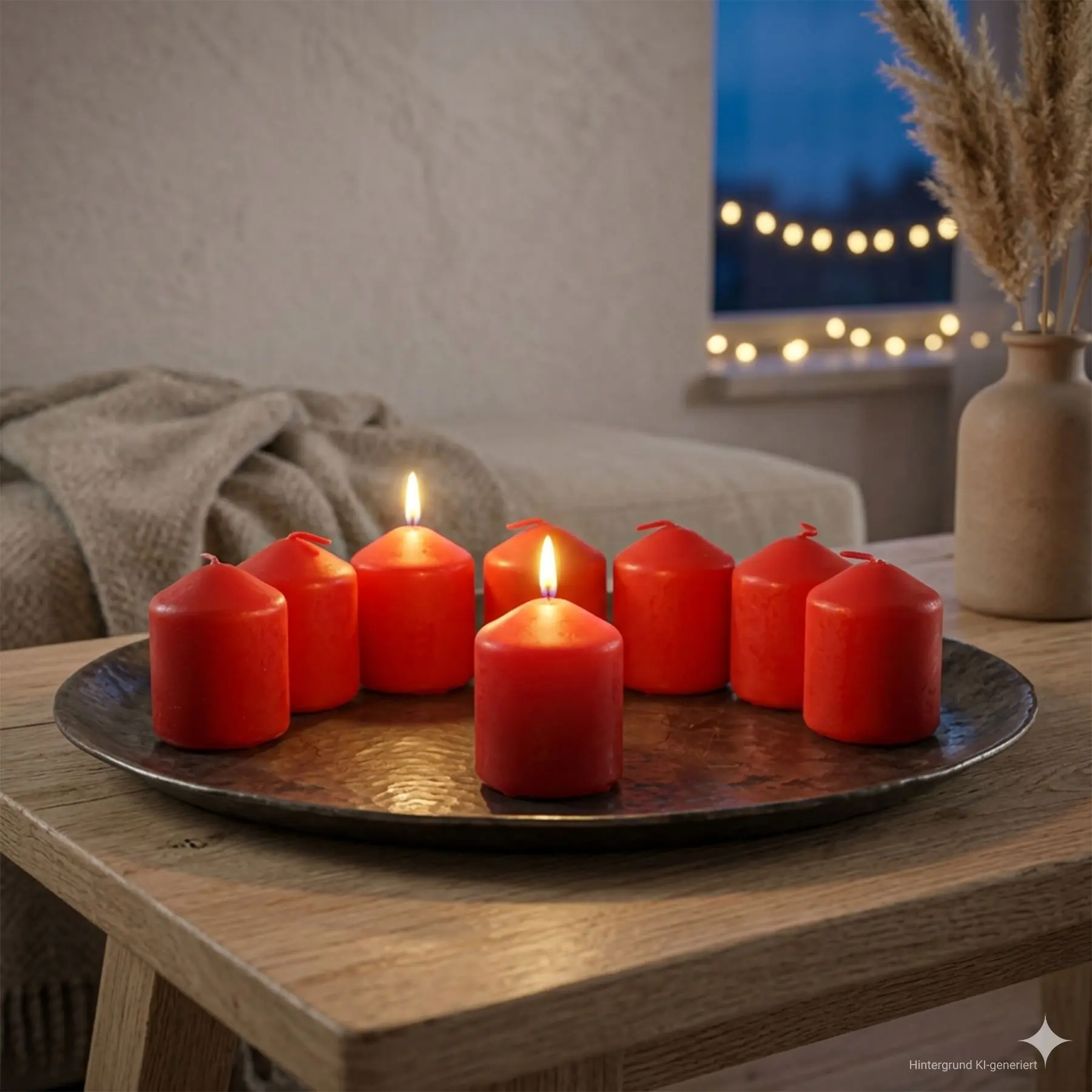 Kerze "Bright Red", 8er Set  im Frank Flechtwaren Online Shop kaufen