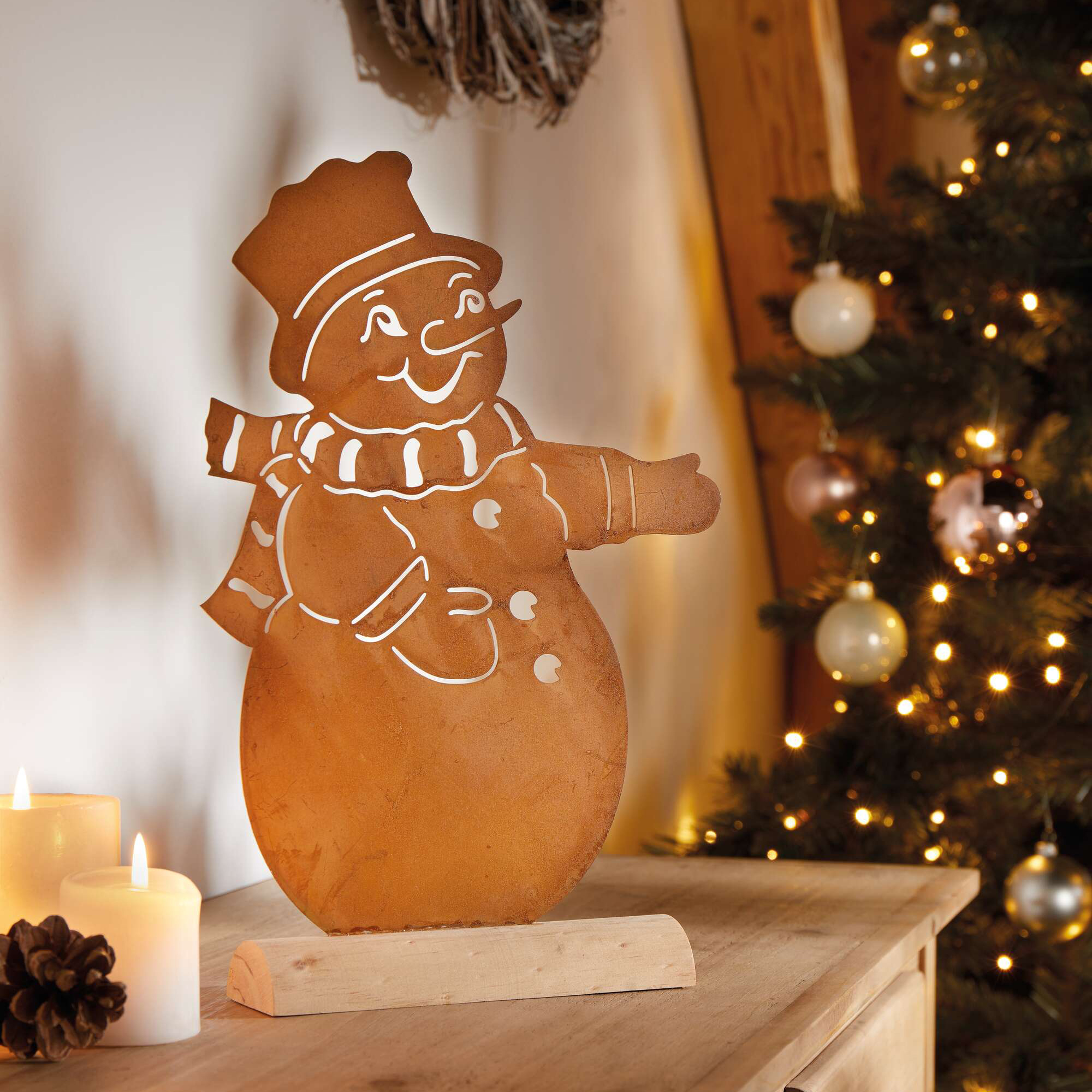 Metalldeko "Schneemann"  im Frank Flechtwaren Online Shop kaufen