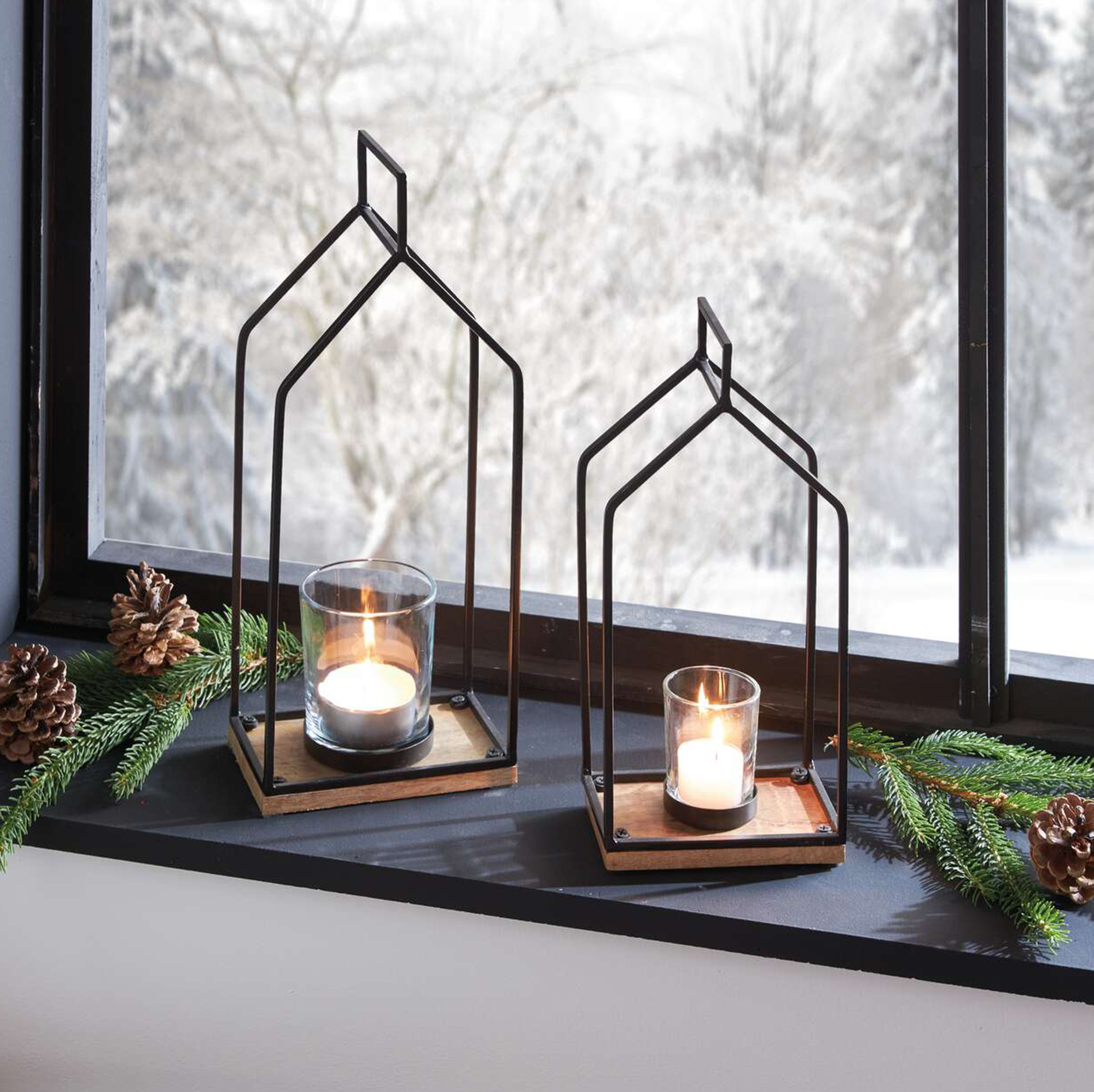 Windlicht "Haus", 2er Set  im Frank Flechtwaren Online Shop kaufen