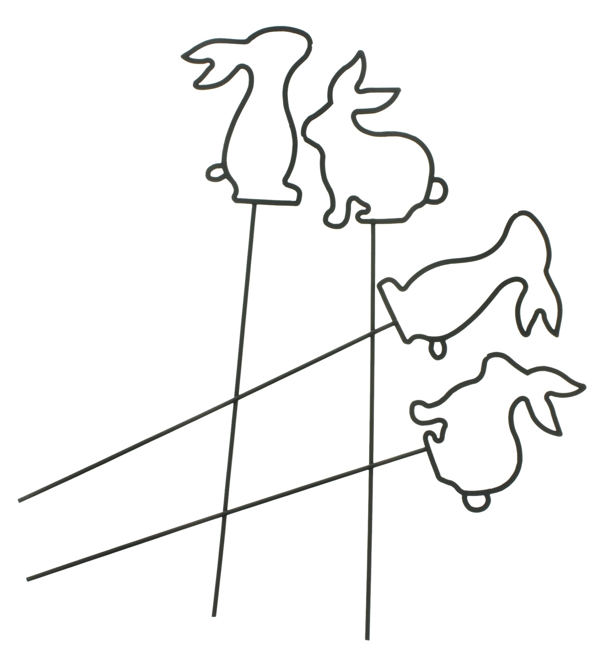 Blumenstecker "Hasenbande", 4er Set  im Frank Flechtwaren Online Shop für Geschenke-Tipps kaufen