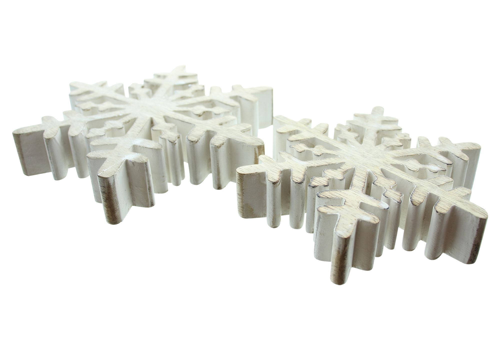 Holzdeko "Schneeflocke", 2er Set  im Frank Flechtwaren Online Shop für Sterne kaufen