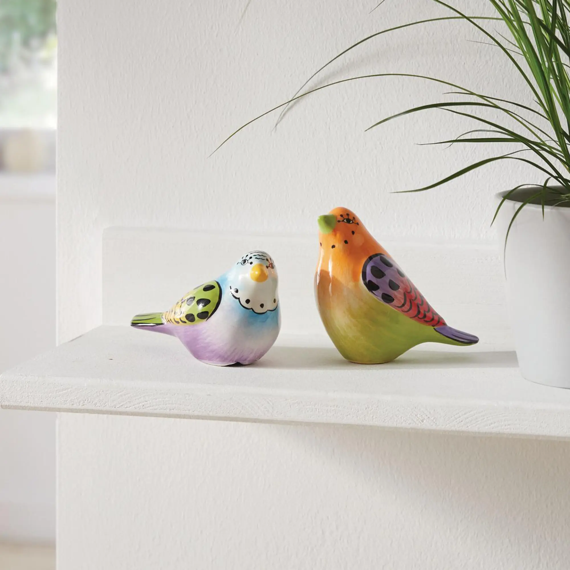 Vogel "Fröhliches Gezwitscher", 2er Set  im Frank Flechtwaren Online Shop für Dekofiguren kaufen