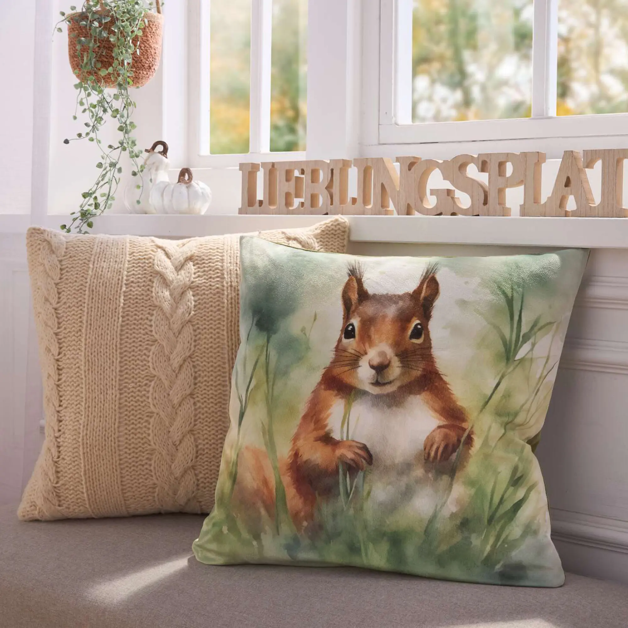 Kissenhülle "Eichhörnchen"  im Frank Flechtwaren Online Shop kaufen