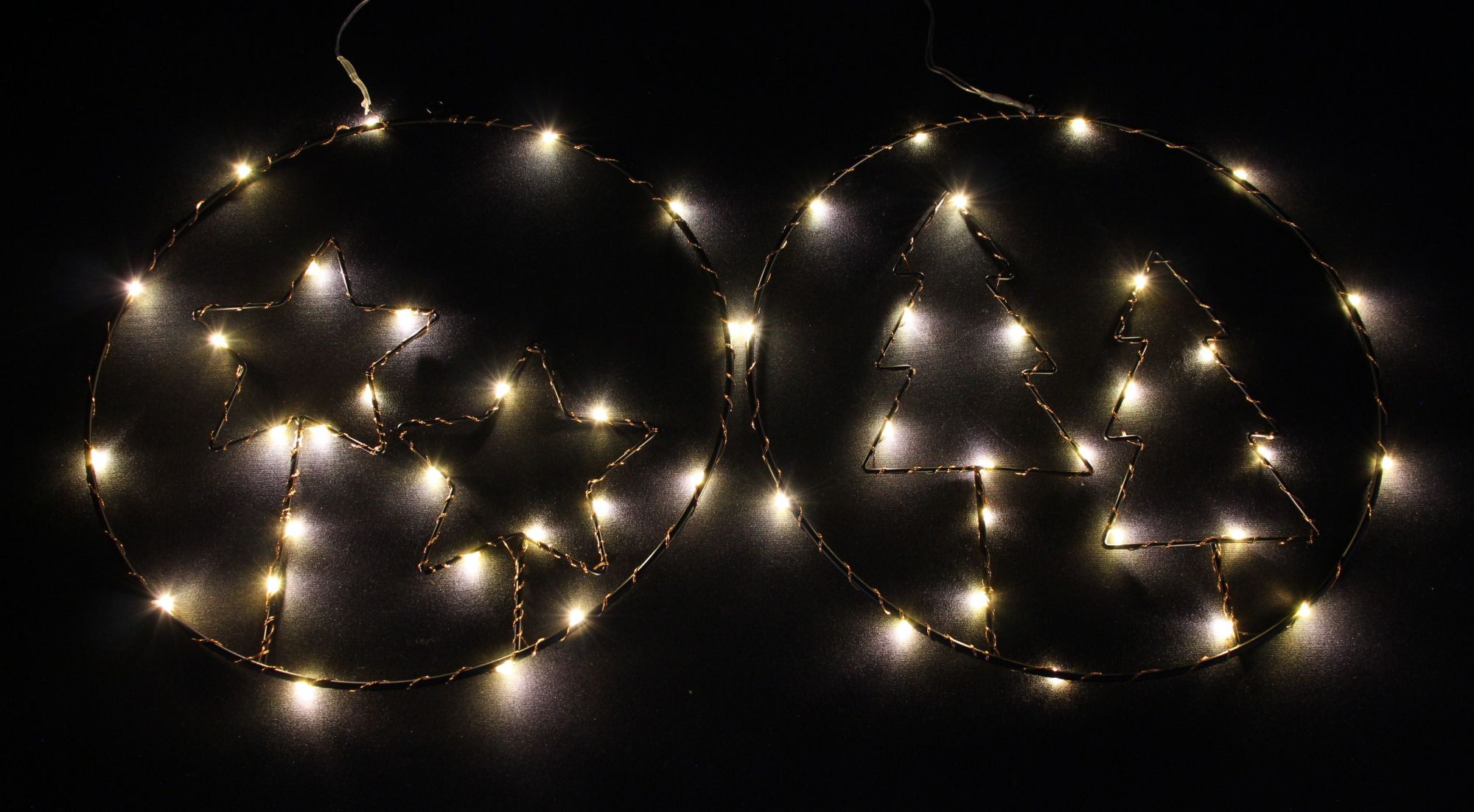 LED-Hänger "Sterne &amp; Tannen", 2er Set  im Frank Flechtwaren Online Shop für Dekohänger  kaufen