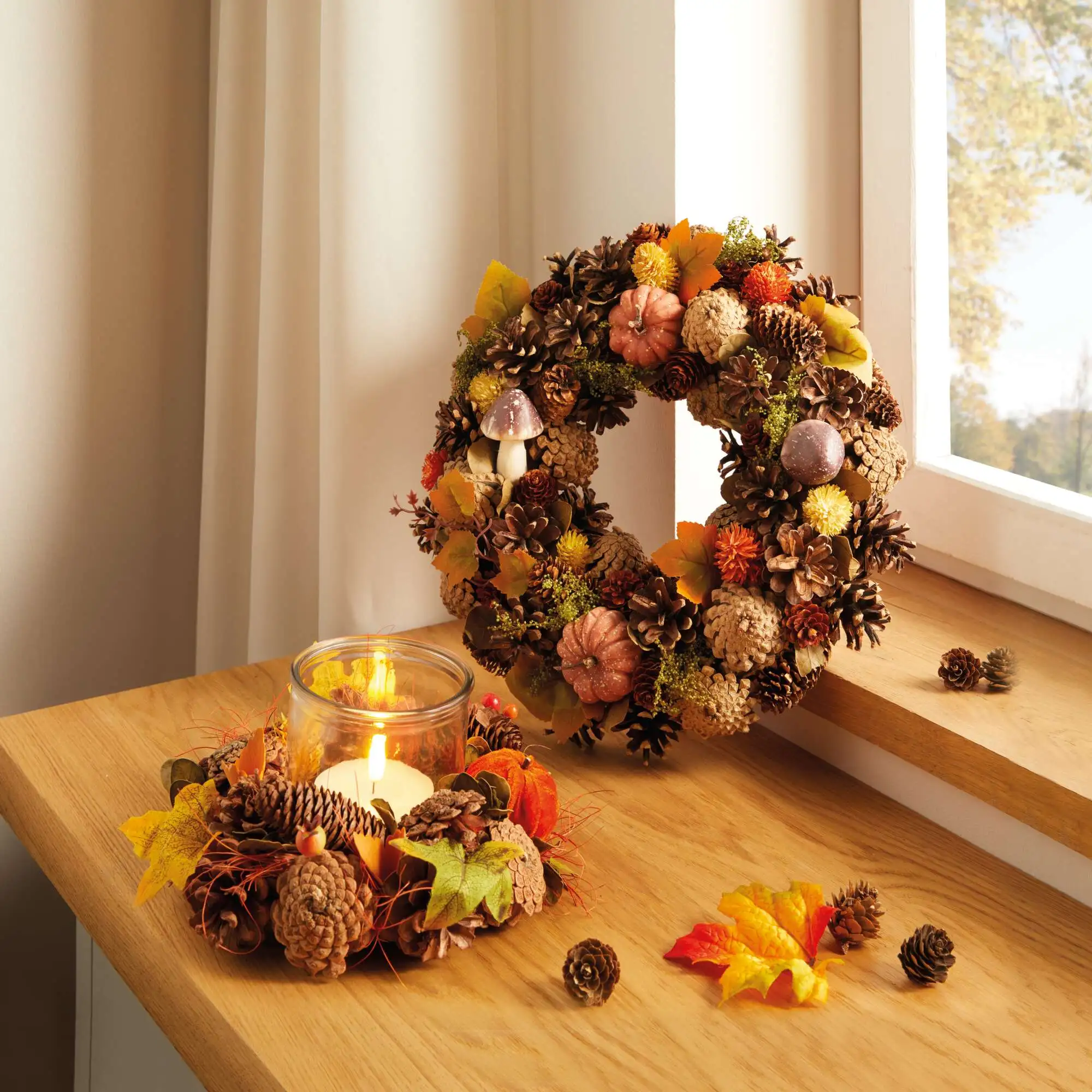 Windlicht "Herbst-Allerlei"  im Frank Flechtwaren Online Shop für Windlichter kaufen