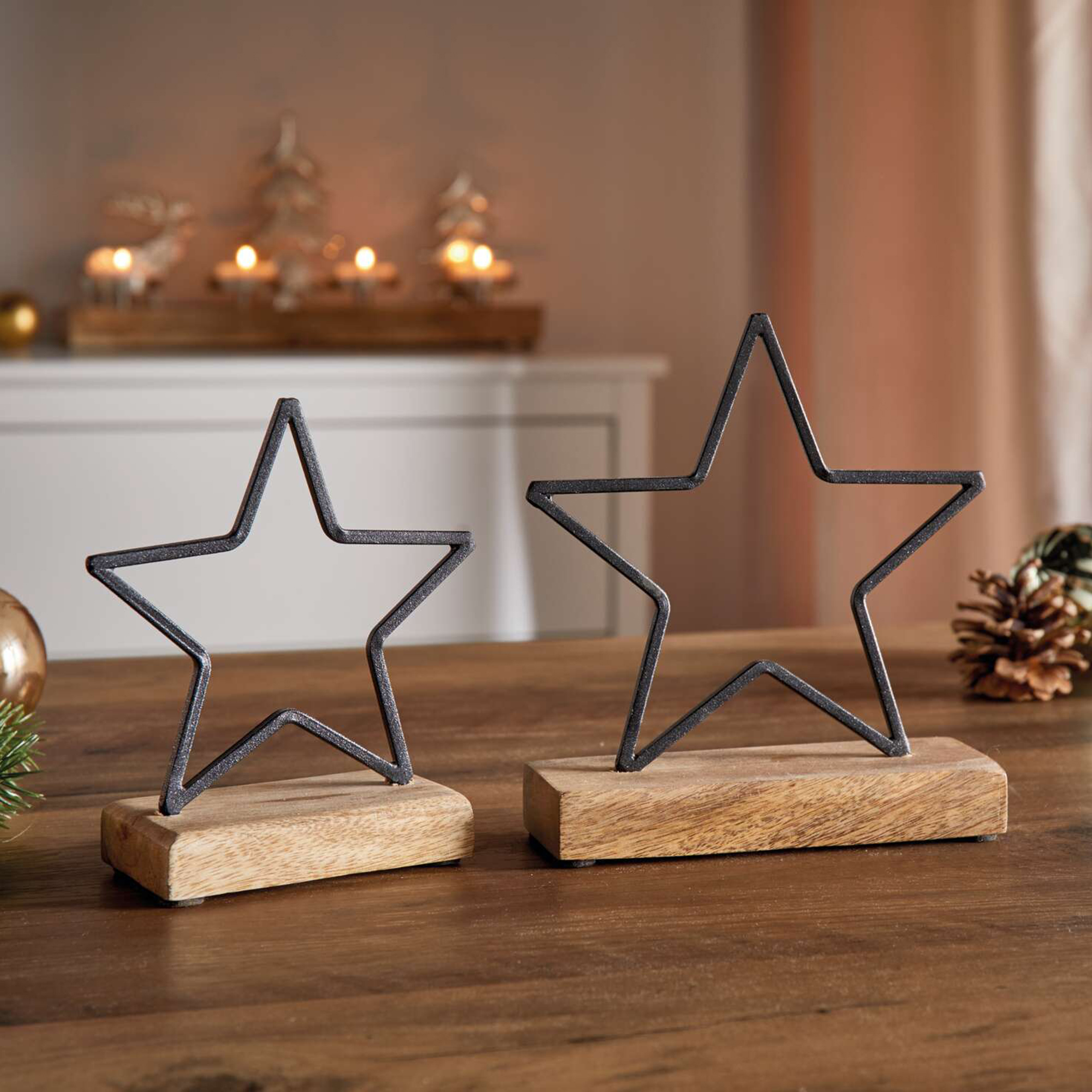 Stern "Black", 2er Set  im Frank Flechtwaren Online Shop für Sterne kaufen