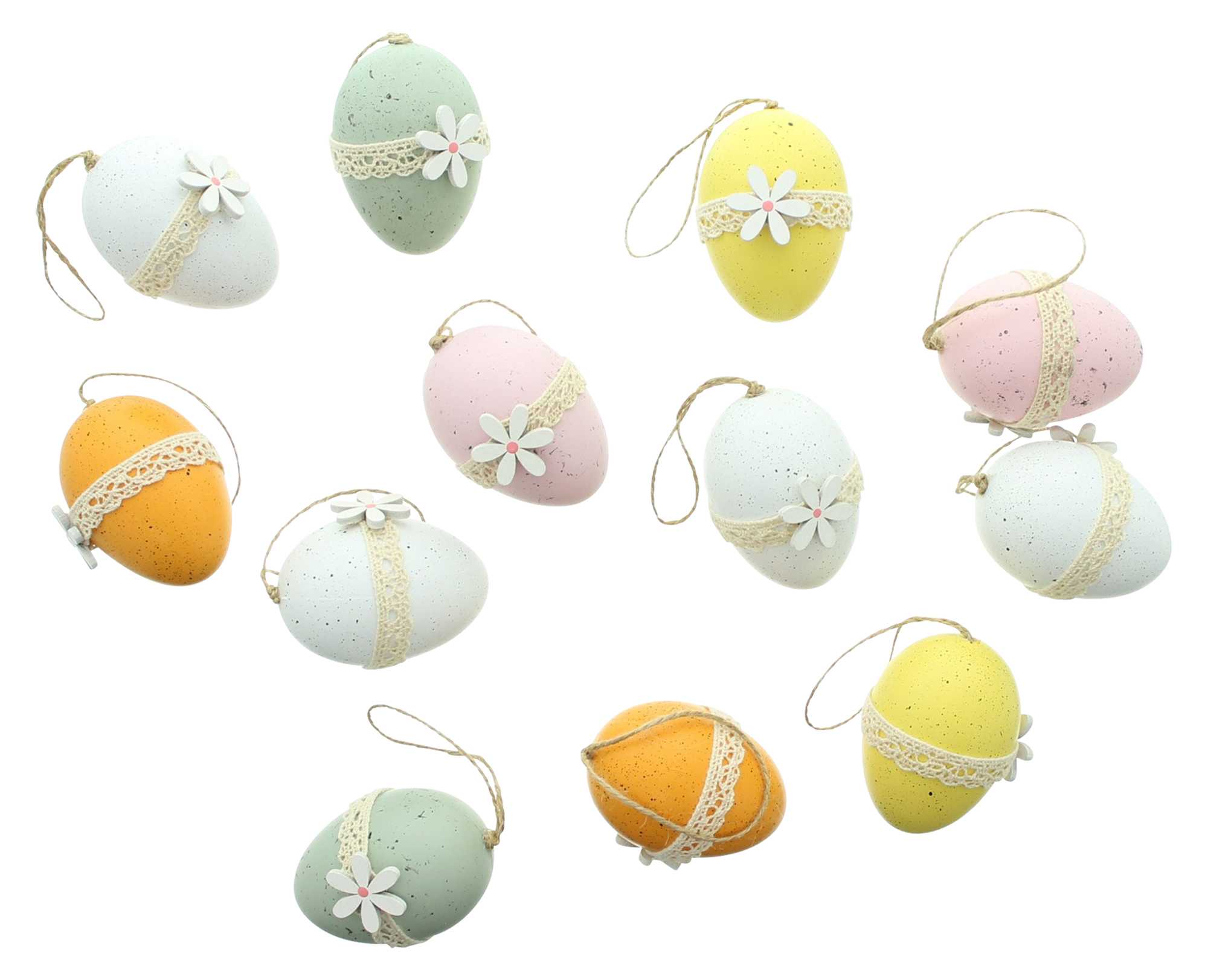 Deko-Ei "Blüte", 12er Set  im Frank Flechtwaren Online Shop für Ostern kaufen