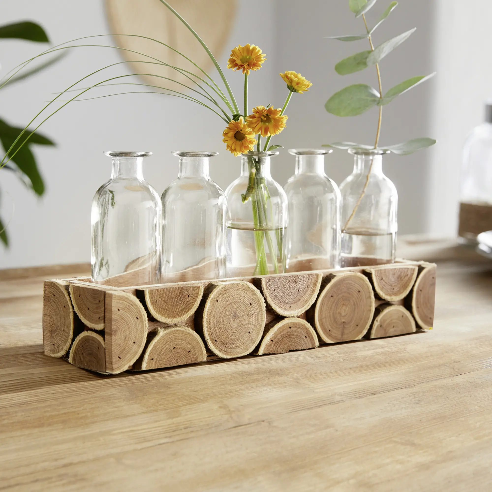 Vasenboard "Holzscheibchen"  im Frank Flechtwaren Online Shop kaufen