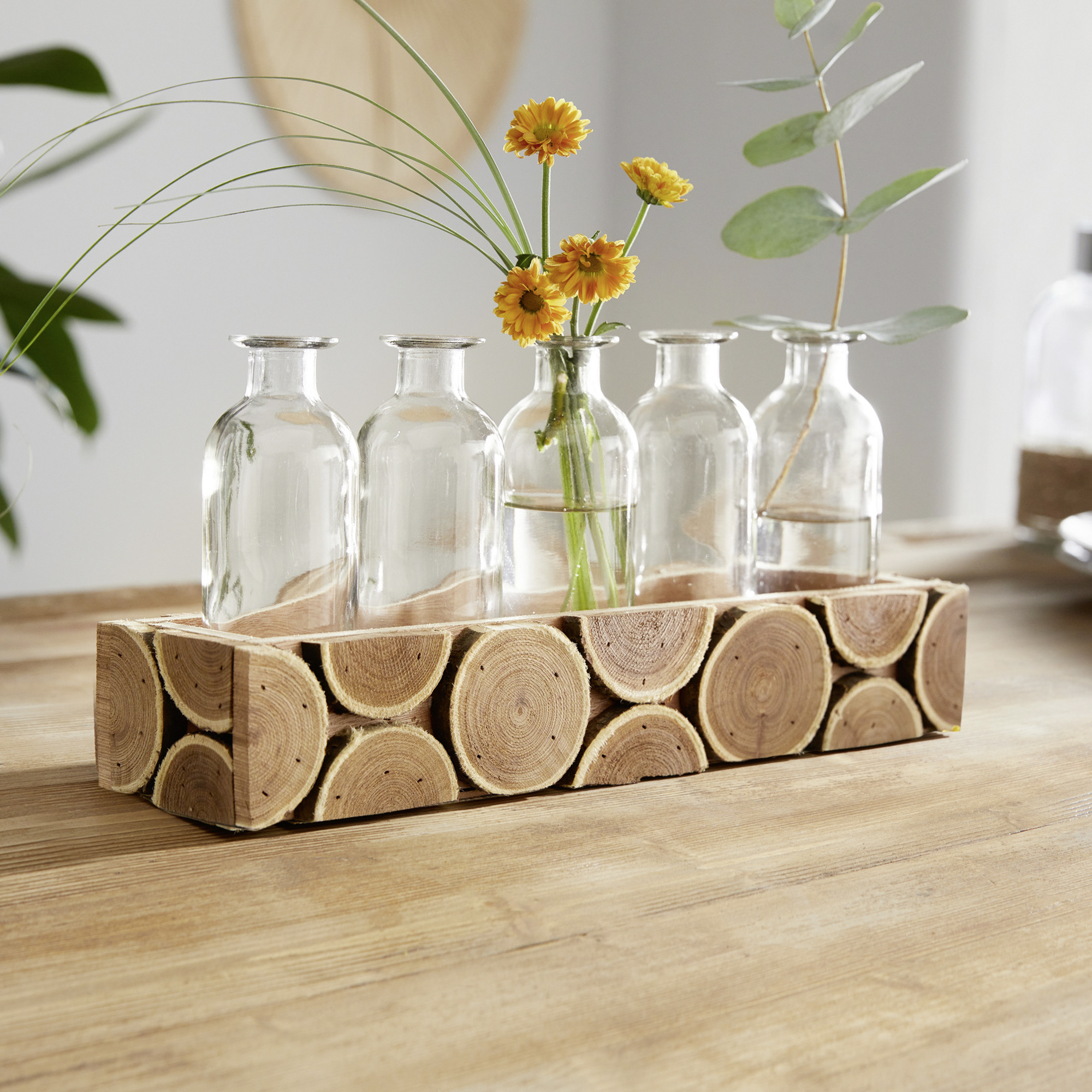 Vasenboard "Holzscheibchen"  im Frank Flechtwaren Online Shop kaufen