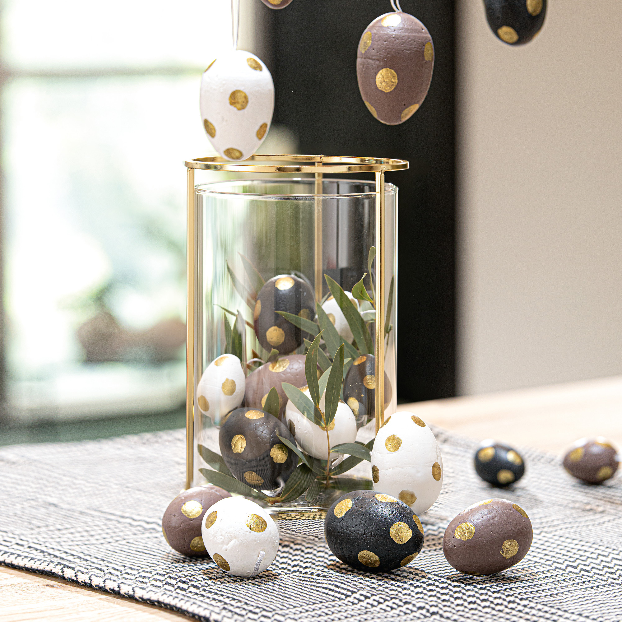 Deko-Ei "Goldpunkte", 18er Set im Frank Flechtwaren Online Shop für Ostern kaufen Deko-Ei "Goldpunkte", 18er Set im Frank Flechtwaren Online Shop für Ostern kaufen