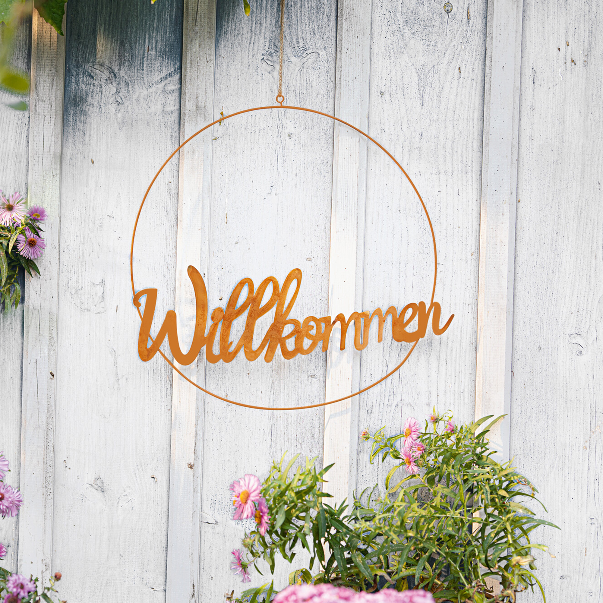 Metallring "Willkommen"  im Frank Flechtwaren Online Shop kaufen