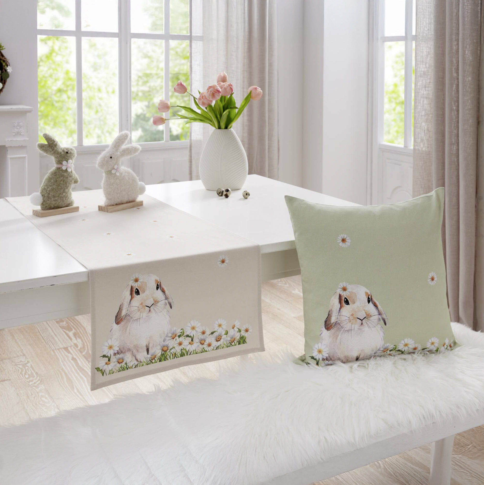 Tischläufer "Blumenhase" im Frank Flechtwaren Online Shop für Ostern kaufen Tischläufer "Blumenhase" im Frank Flechtwaren Online Shop für Ostern kaufen