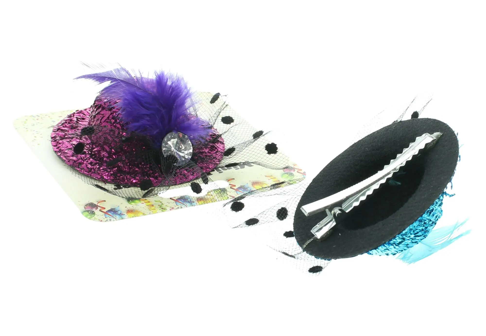 Party-Hut "Glitzer" mit Feder, 4er Set  im Frank Flechtwaren Online Shop für Sale-Deko kaufen