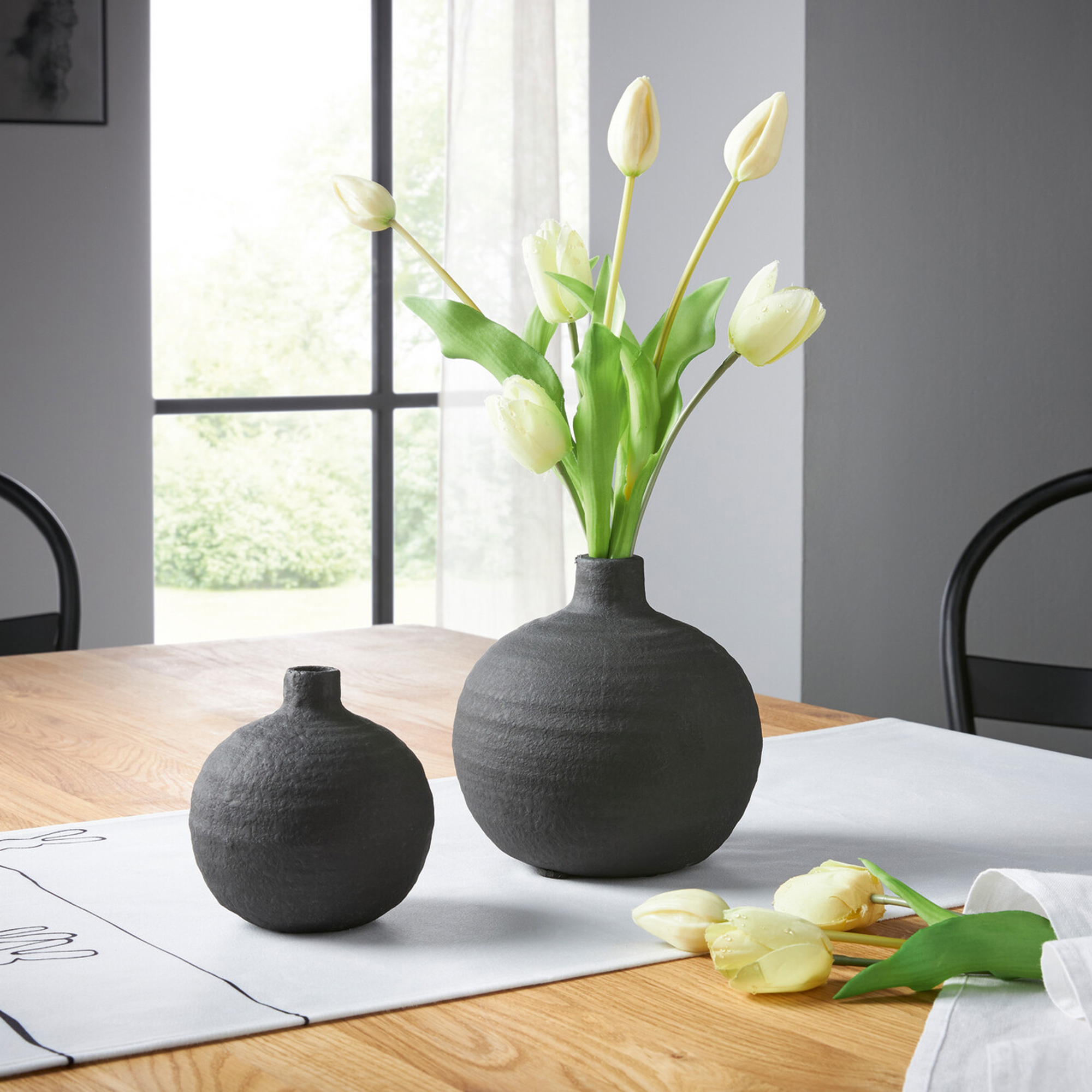 Dekovase "Noir", 2er Set  im Frank Flechtwaren Online Shop kaufen