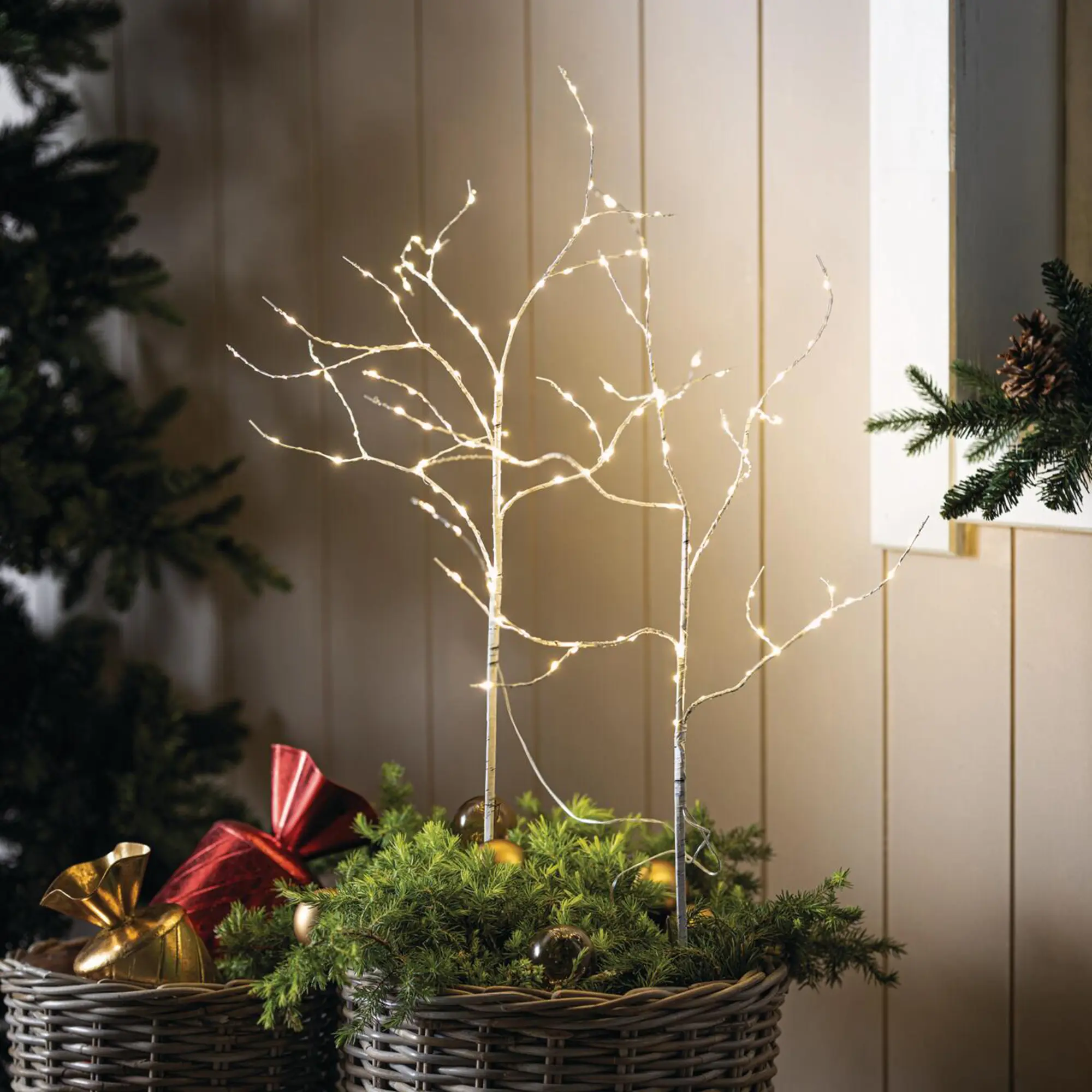 LED-Zweig "White Christmas", 2er Set  im Frank Flechtwaren Online Shop kaufen