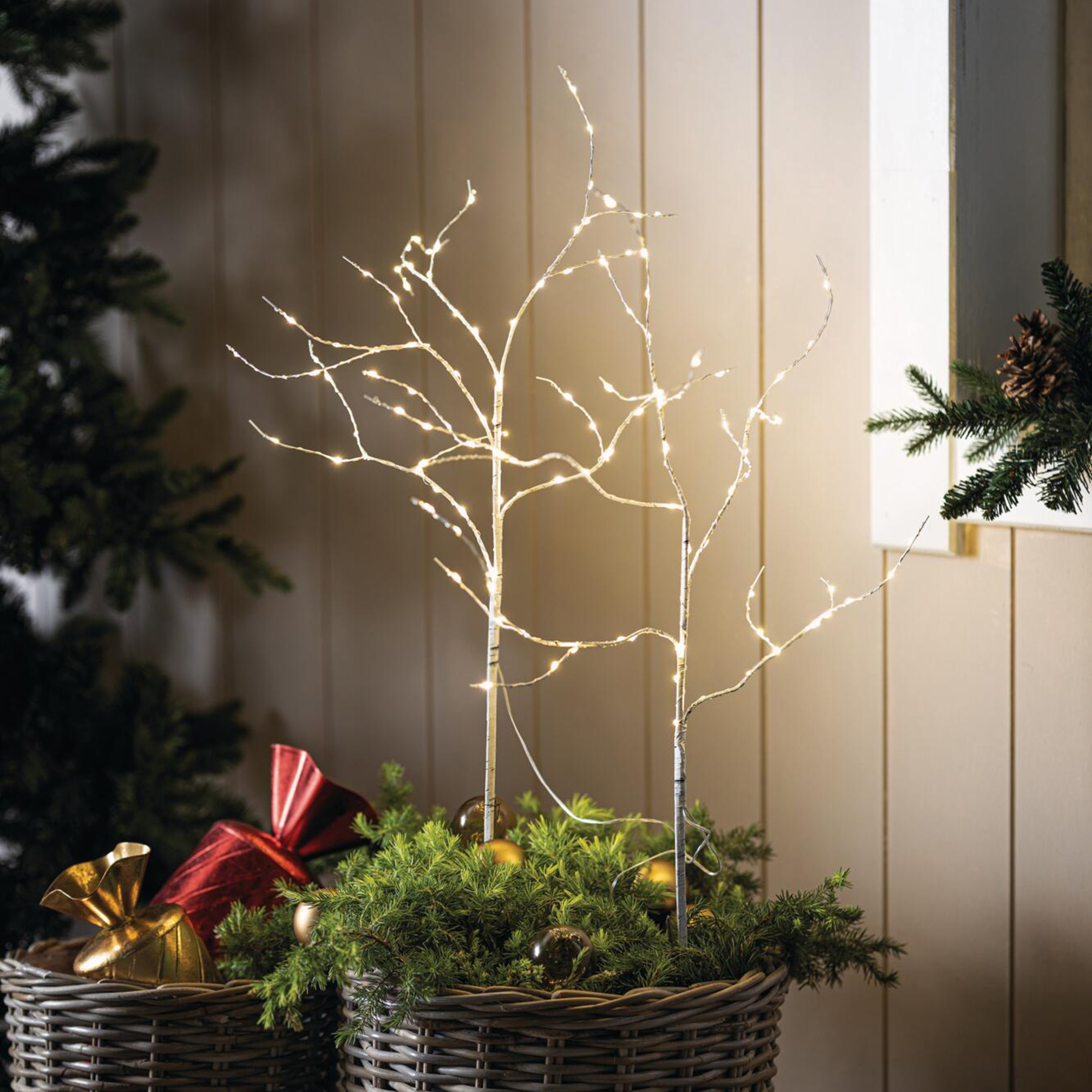 LED-Zweig "White Christmas", 2er Set  im Frank Flechtwaren Online Shop kaufen