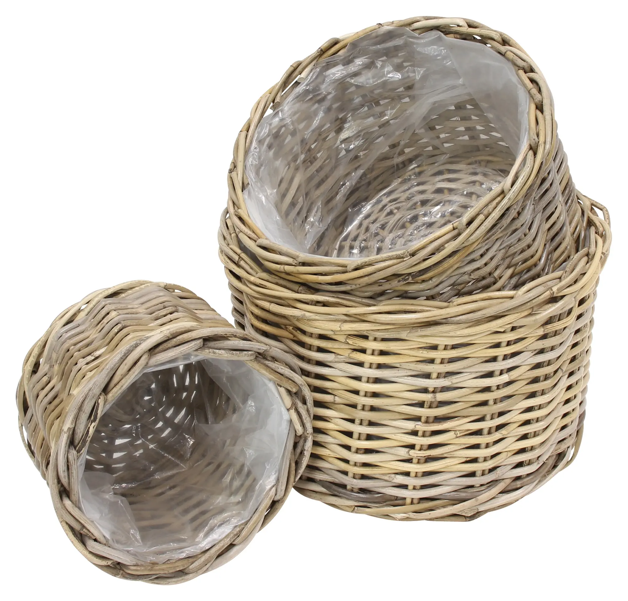 Pflanzkorb "Rattan", 3er Set  im Frank Flechtwaren Online Shop für Balkonien kaufen