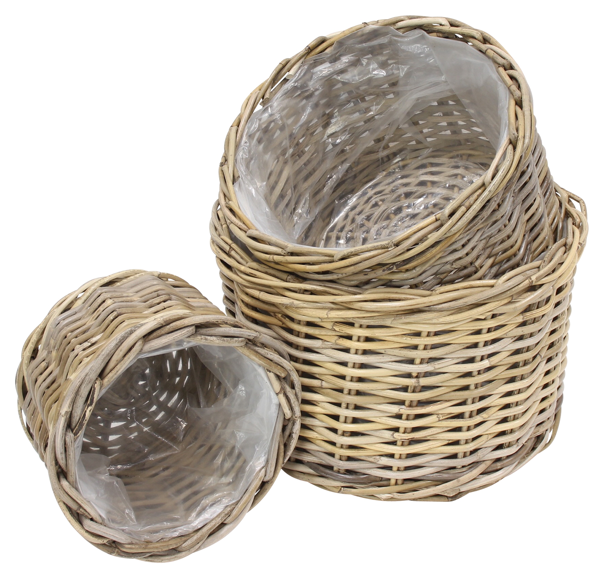 Acheter Lot de 3 corbeilles à plantes "rotin"  dans la boutique en ligne de Frank Flechtwaren pour Noël