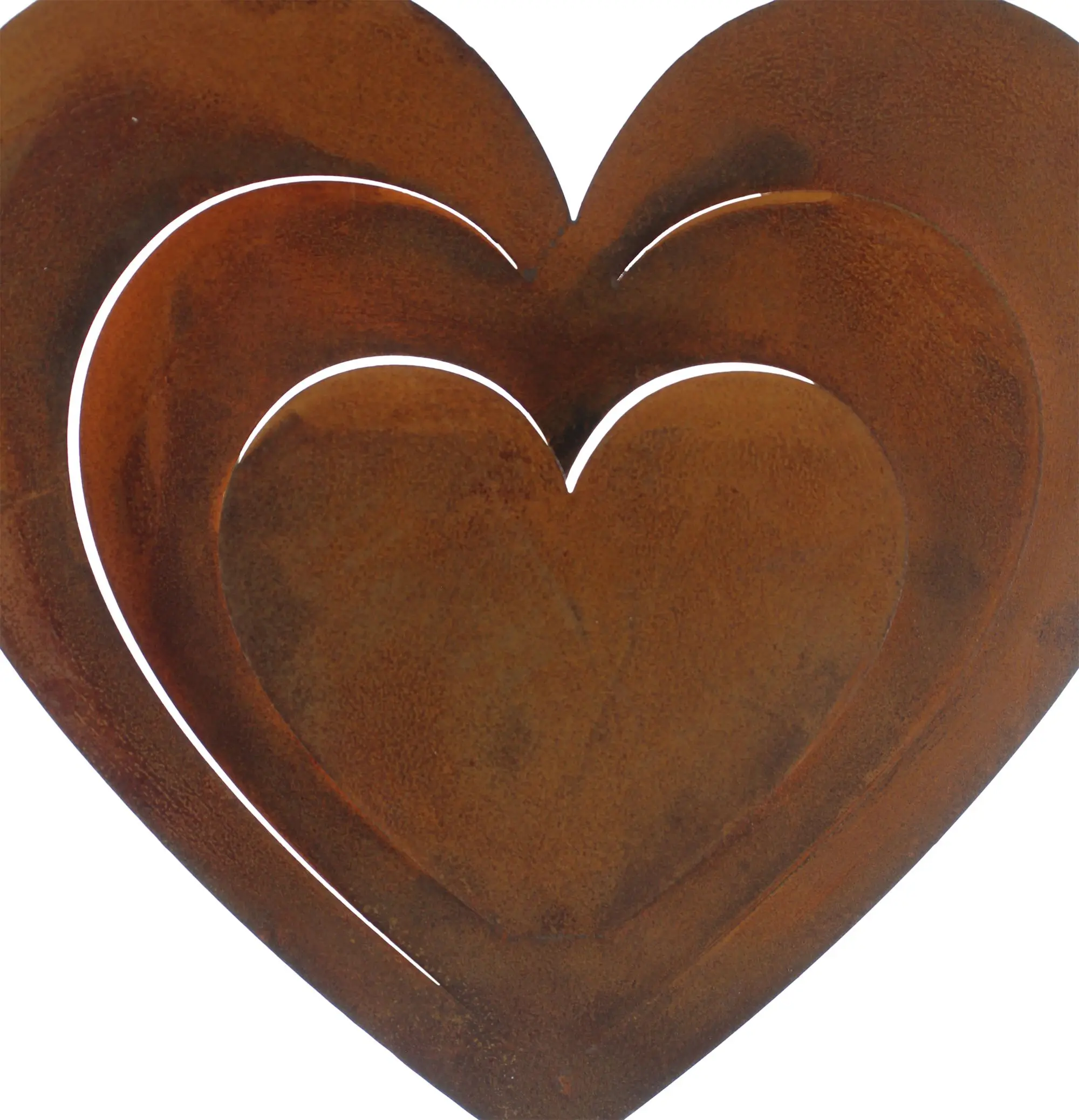 Holzsäule "Rostherz"  im Frank Flechtwaren Online Shop für Dekosäulen kaufen