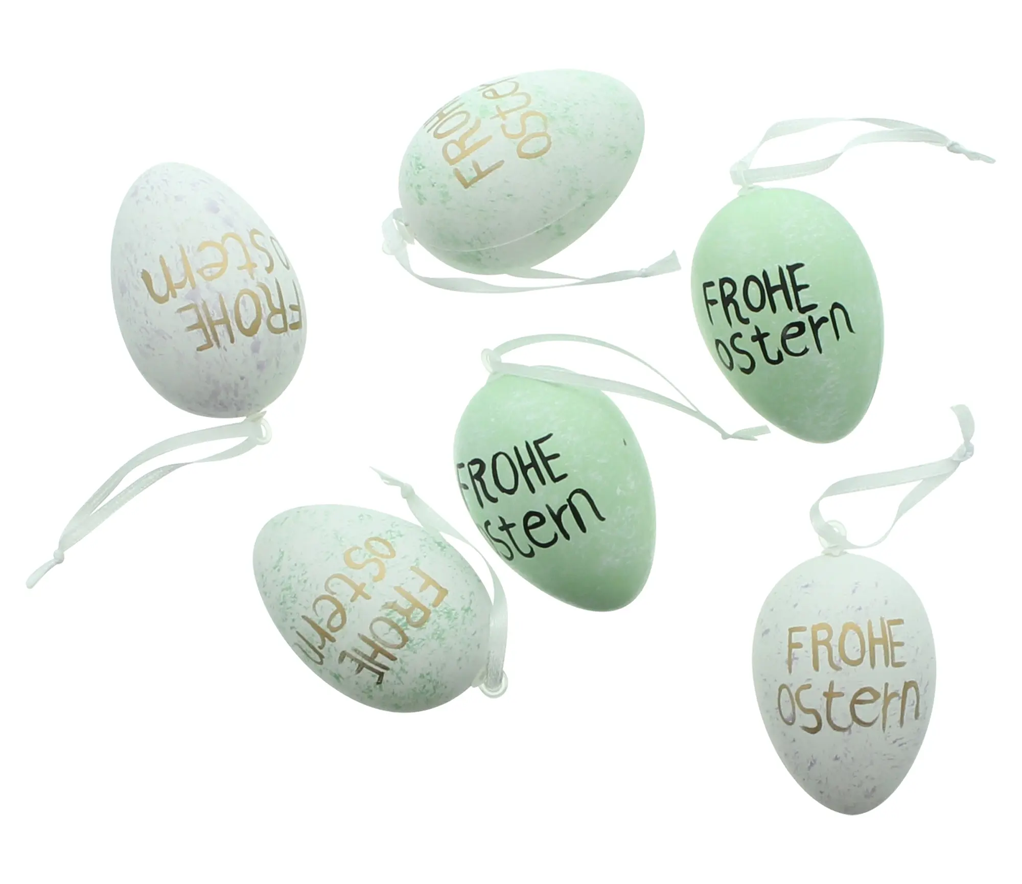 Deko-Ei "Frohe Ostern", 12er Set  im Frank Flechtwaren Online Shop für Ostern kaufen