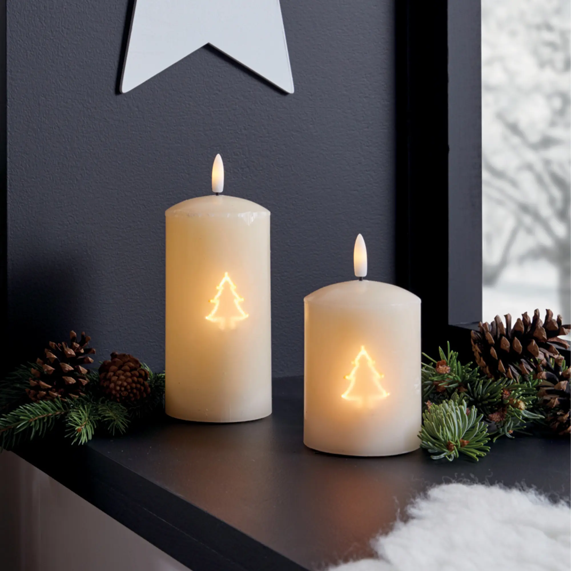 LED-Kerze "Bright Shine", 2er Set  im Frank Flechtwaren Online Shop kaufen