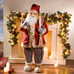 Dekoration ca Weihnachten Weihnachtsmann Nikolaus stehend 44 cm hoch 