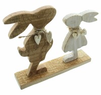Holzfigur "Hasenpaar" jetzt für 7.95 Euro kaufen im Frank Flechtwaren und Deko Online Shop